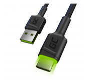 GREENCELL USB - USB-C Ray 2m LED QC 3.0 czarny - 546124 - zdjęcie 1